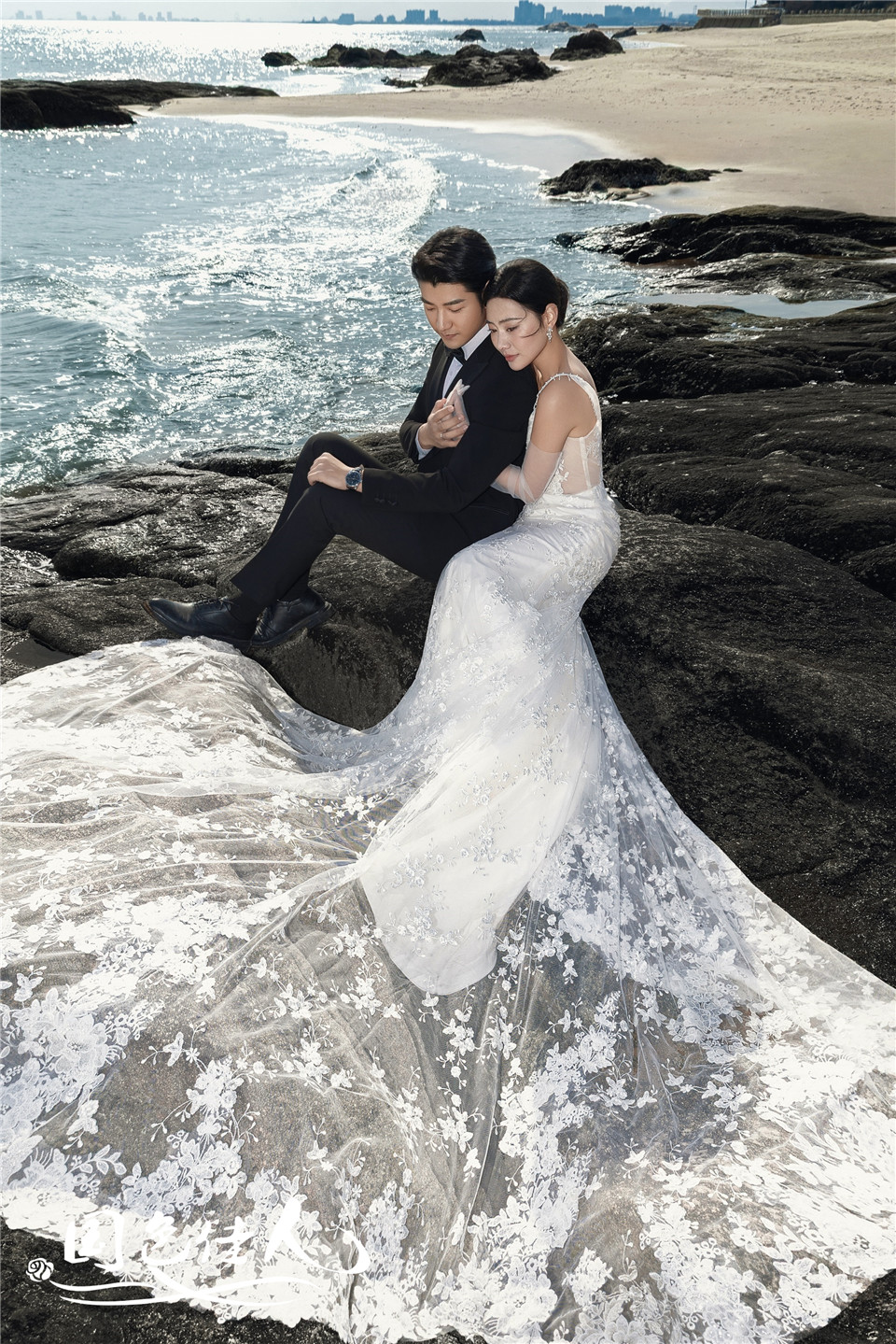 礁石海景婚纱照--厦门婚纱摄影哪一家推荐国色佳