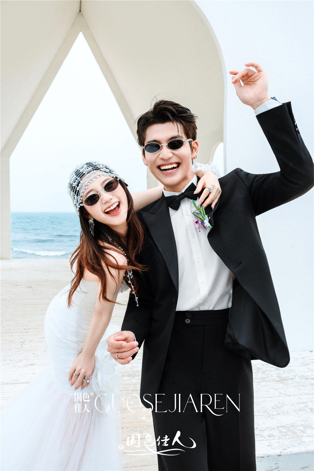 厦门婚纱照推荐活人感海景沙滩婚纱照